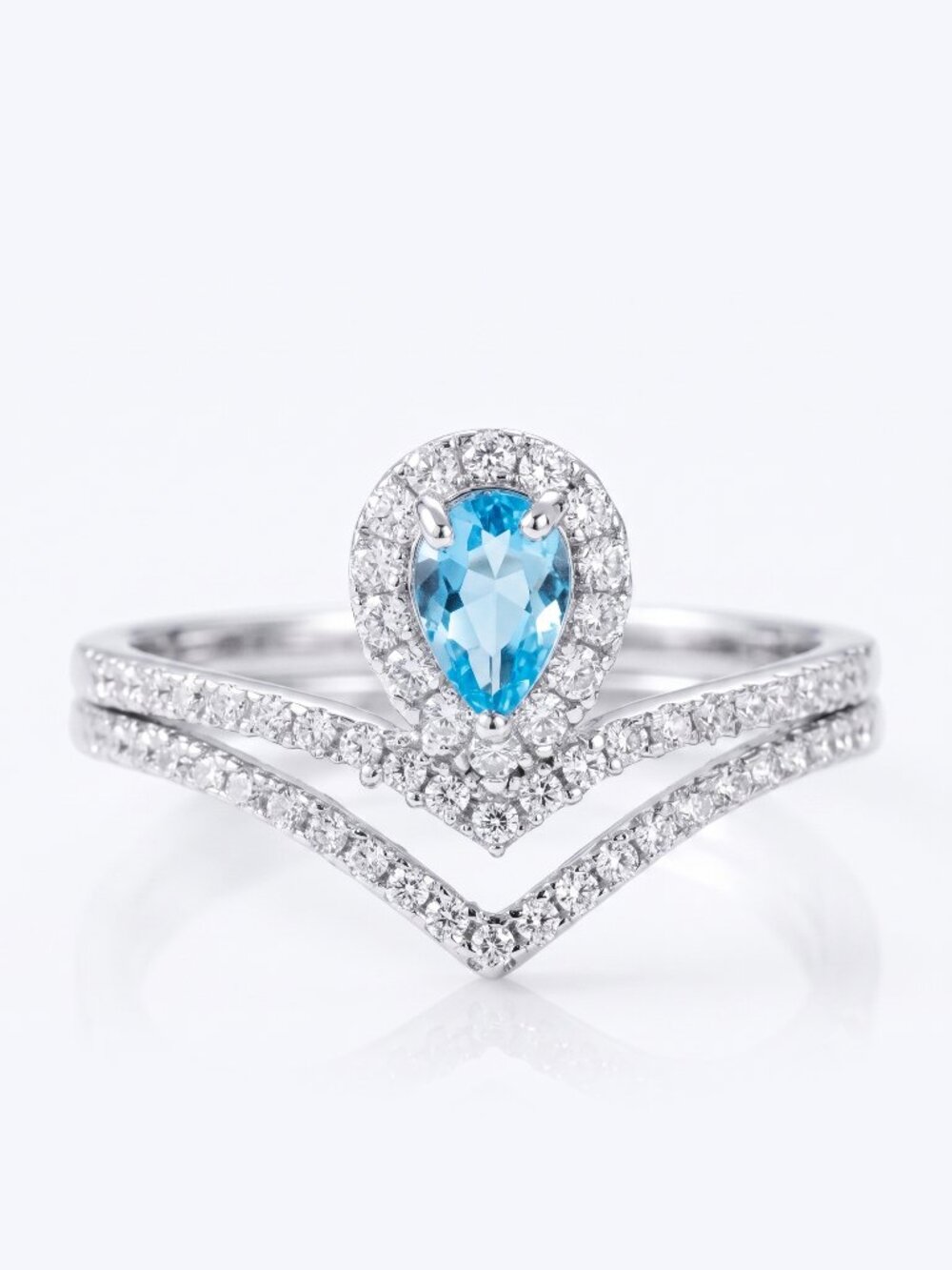 Blue Topaz Gemstone ring, size 7, 925 Sterling Silver Charmed Aroma